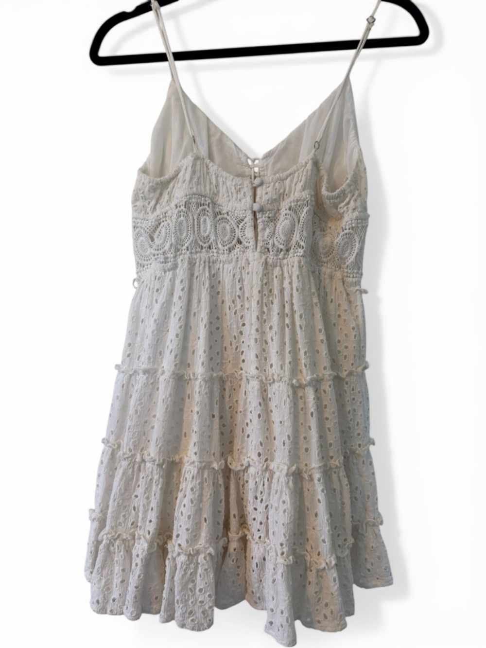 Surf Gypsy Ivory Crochet Mini Dress Size Medium - Picture 3 of 9